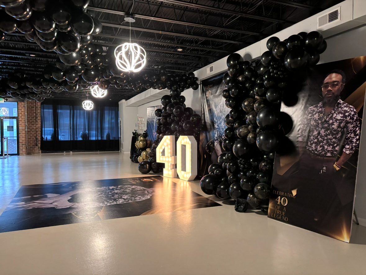 Event setup at Red Bubbles Event Space