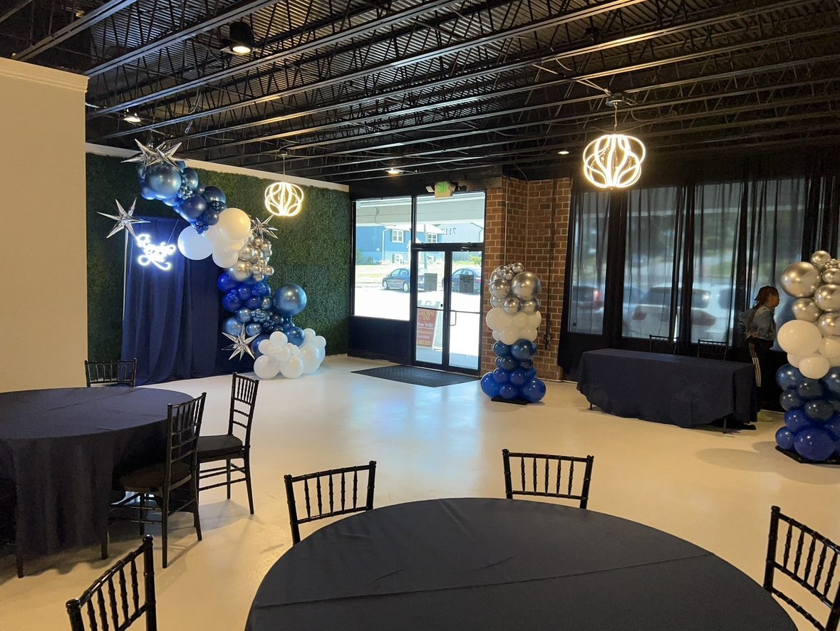 Event setup at Red Bubbles Event Space